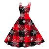 Children's Fashion Casual Christmas Print Sexy Off-the-shoulder Punk Retro Dress