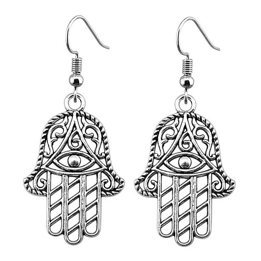 Trendy and Elegant Evil Eye Hand Talisman Amulet Drop Earrings Lucky Graduation Gift for Date Nights