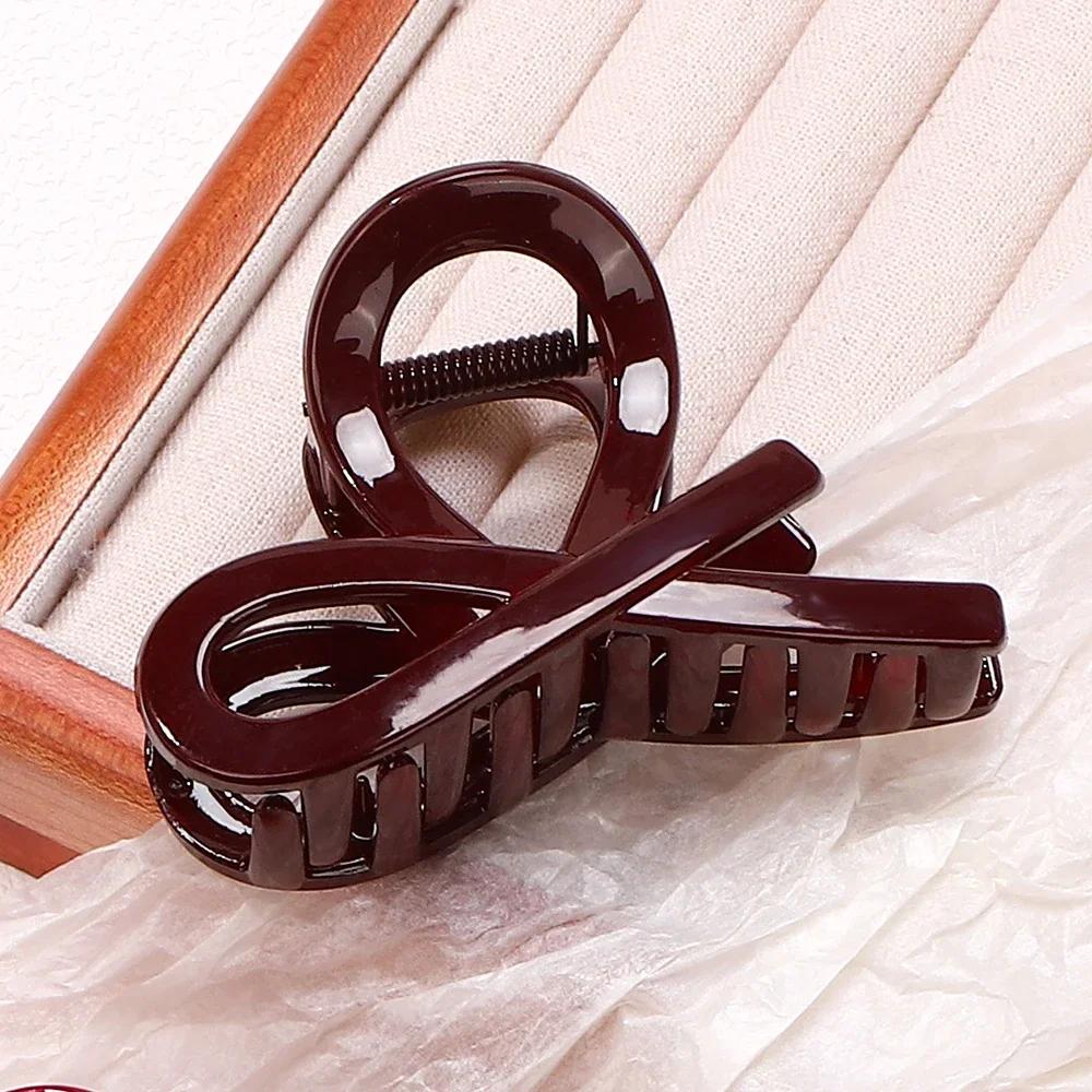 Elegant Geometric Large Ankola Red Hair Claws for Women Girls  New Year Barrettes Hairpins Hair Grab Shark Clip Accessories