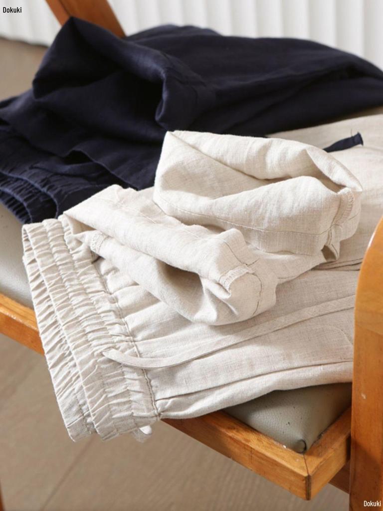 Výprodej Pánské lněné kalhoty slim fit - Všestranné jarní/letní ležérní rovné nohavice