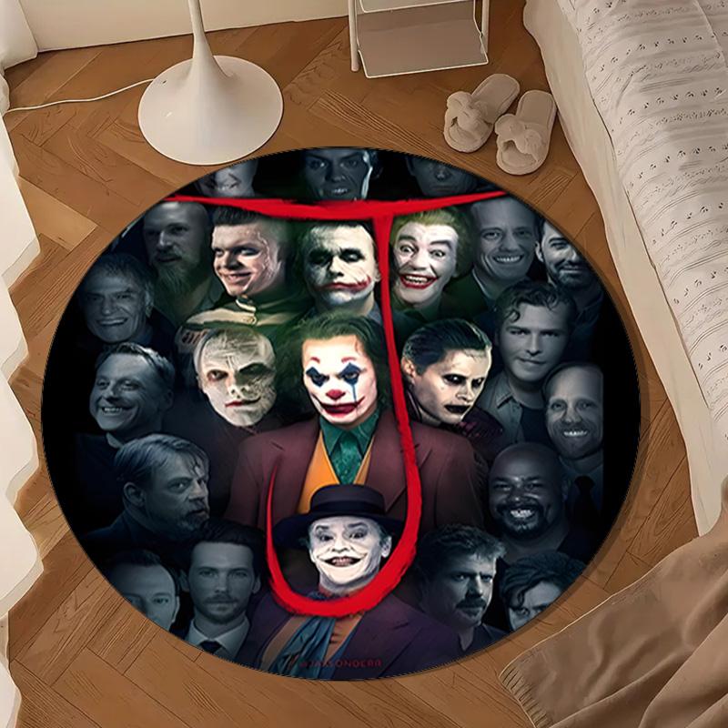 Jo-ker's Masked Faces Round Rug for Livingroom,Bedroom, Palyroom, Chair Rug, Area Rug, Circle Carpet, Large Size Fan Christmas Gift