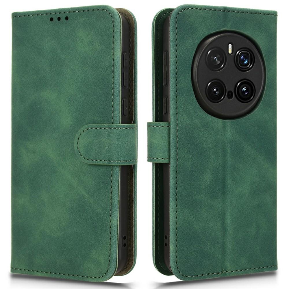 

Для Honor Magic7 Pro 5G Кожаный чехол с эффектом кожи, противоударный, кошелек, откидная крышка для телефона Green