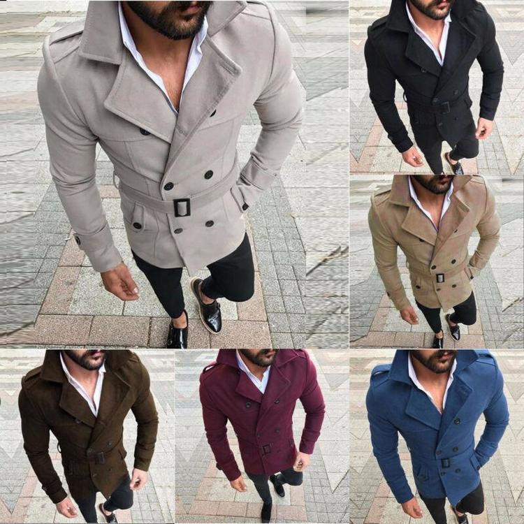Winter Warmer Mens Long Sleeve Coat Slim Fit Trench Jacket Casual Formal Outwear Winter Warmer Mens Long Sleeve Coat Slim Fit Trench Jacket Casual Formal Outwear