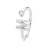 Ring - LUXENTER - Alphabet - 925 Sterling Silver - Brilliant Zirconia - Rhodium Plated Finish
