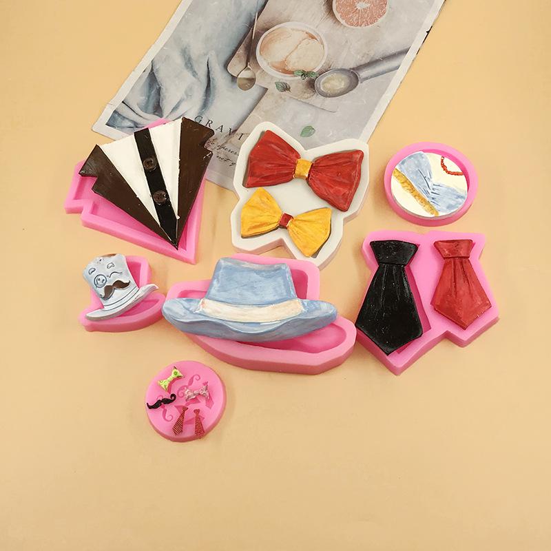Silicone Mold for Hat, Bow Tie, Collar Cake & Chocolate Fondant