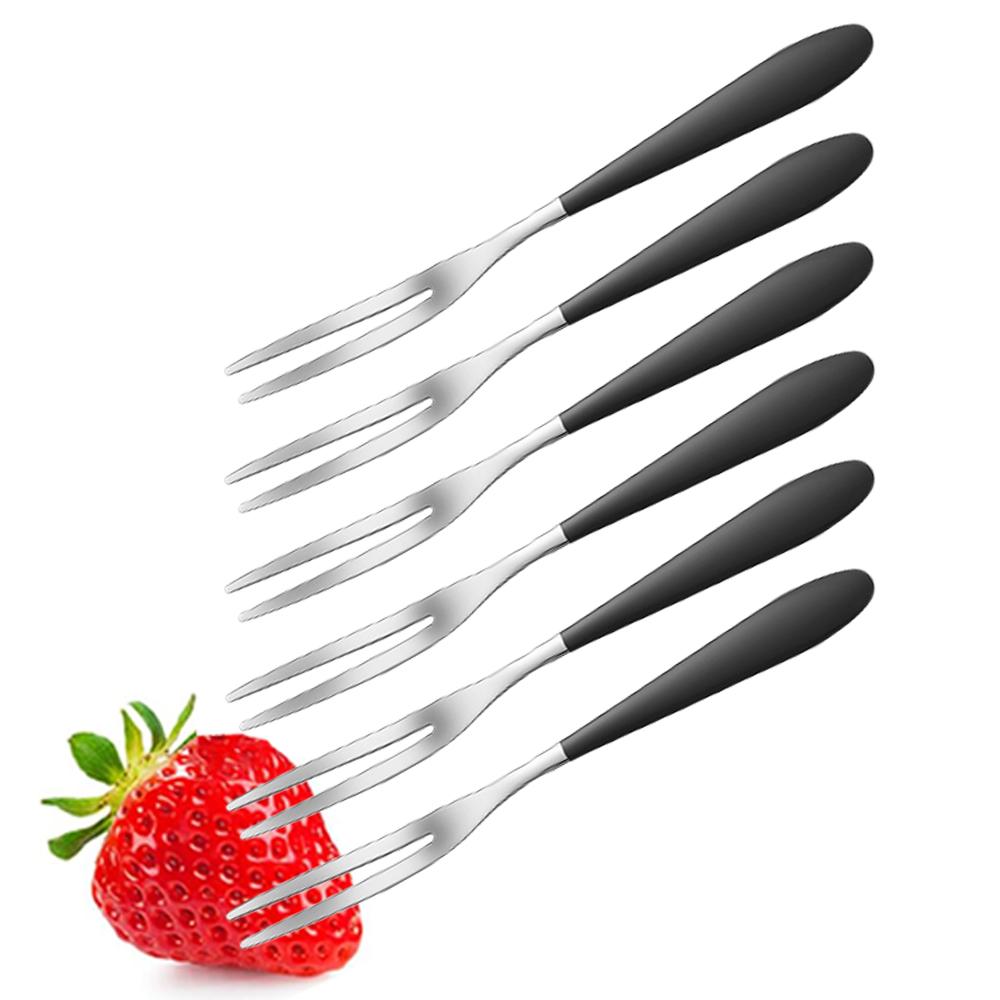 Fruit Forks Set of 6, 5.12Inch Stainless Steel Cocktail Fork Appetizer Small Forks Fruit Salad Fork for Party Hotel Restaurant