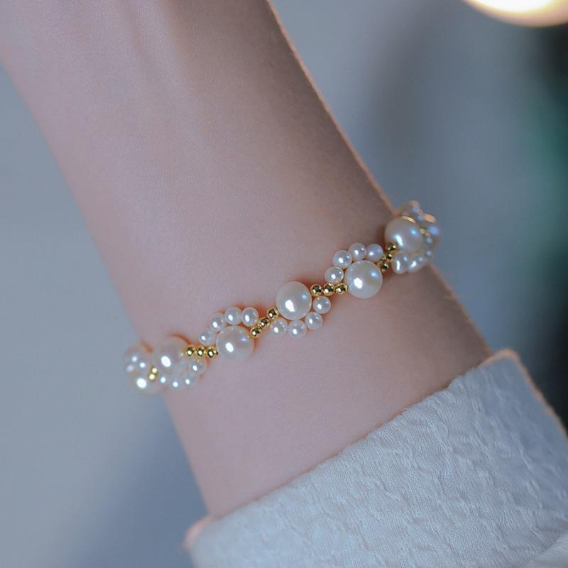 Woven cat claw pearl bracelet women's light luxury temperament high-end ins style bracelet niche design exquisite simple jewelry