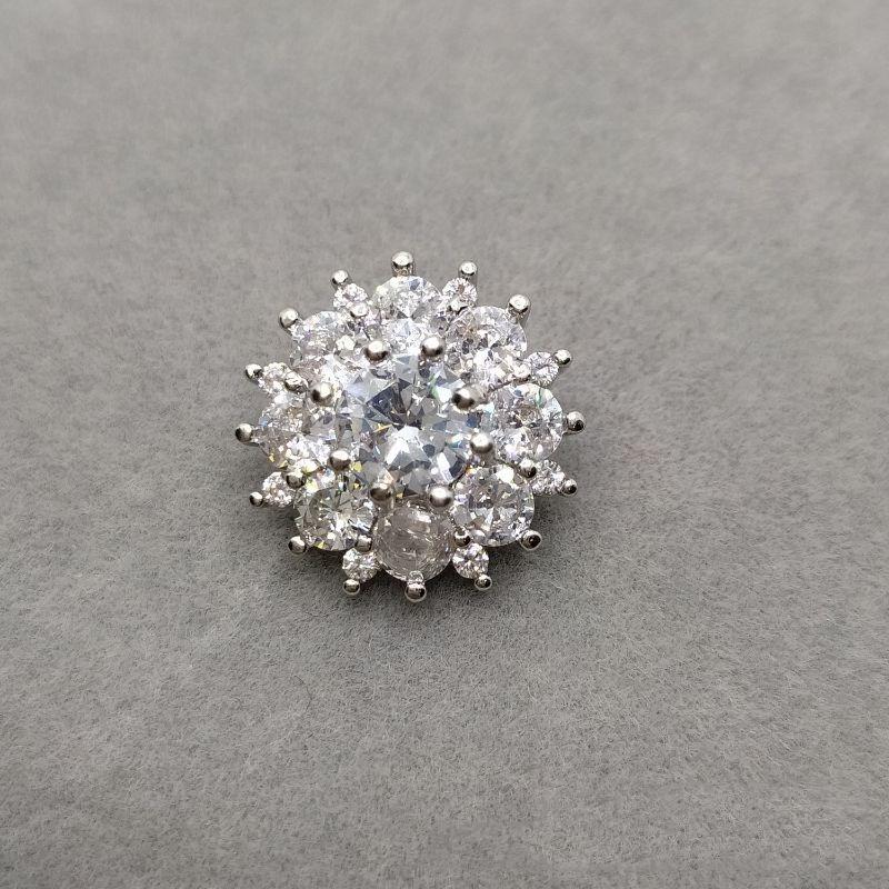 5pcs Luxury Crystal Small Buttons for Clothing, Cubic Zircon Shank, Decorative CZ Sewing Buttons for Shirt Cuff Link