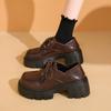 Fashion Spring New Thick Heel Shoes Women's Fashion Round Head Deep Mouth Front Lacing Platform Non-slip High Heels