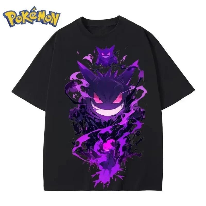 Anime Gengar Cotton T-Shirt Pokehead Graphic Print TEE 4XL