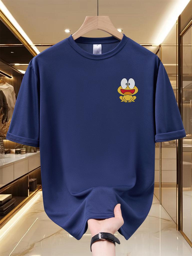 Unisexs Cute Big Eyes Yellow Frog Cartoon Print T Shirt Summer Quick Dry Breathable Short Sleeve Tee Funny Animal Graphic Street
