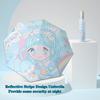 Umbrella Girl Cute Automatic Umbrella Reflective Stripe No Rebound Secure Design Umbrella Block UV Rays and Resist windUmbrell