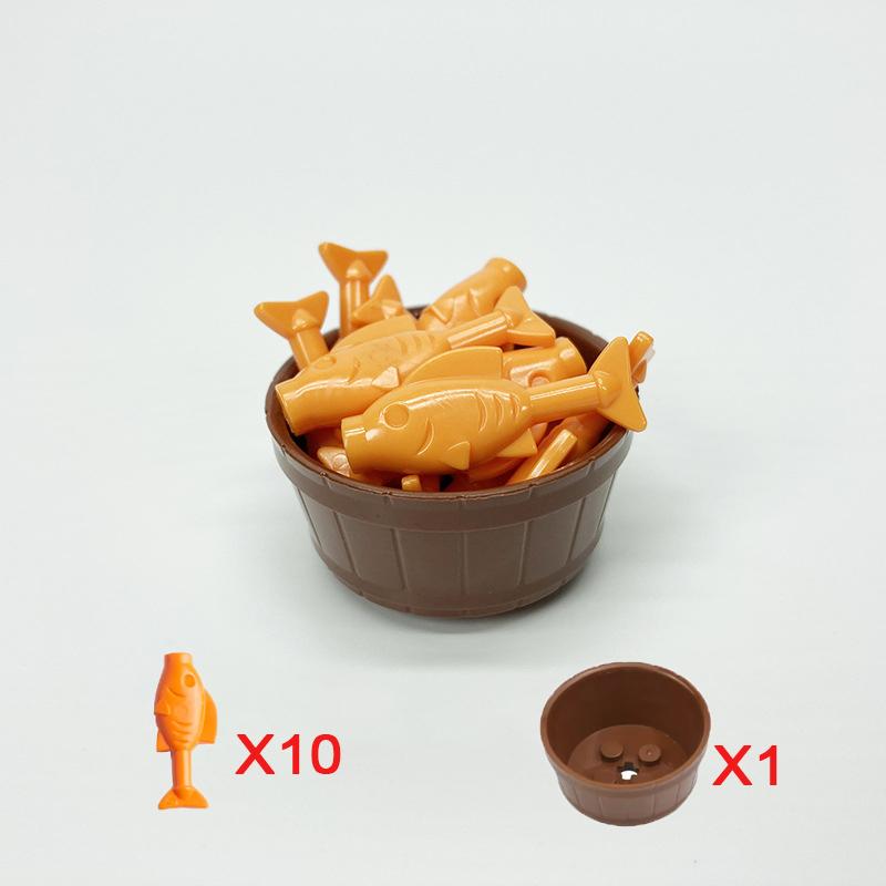City Food Building Blocks Character Accessories Printing Set Fish Mushroom Fruit Burger Refrigerator Hot Dog Pizza Basin Toy