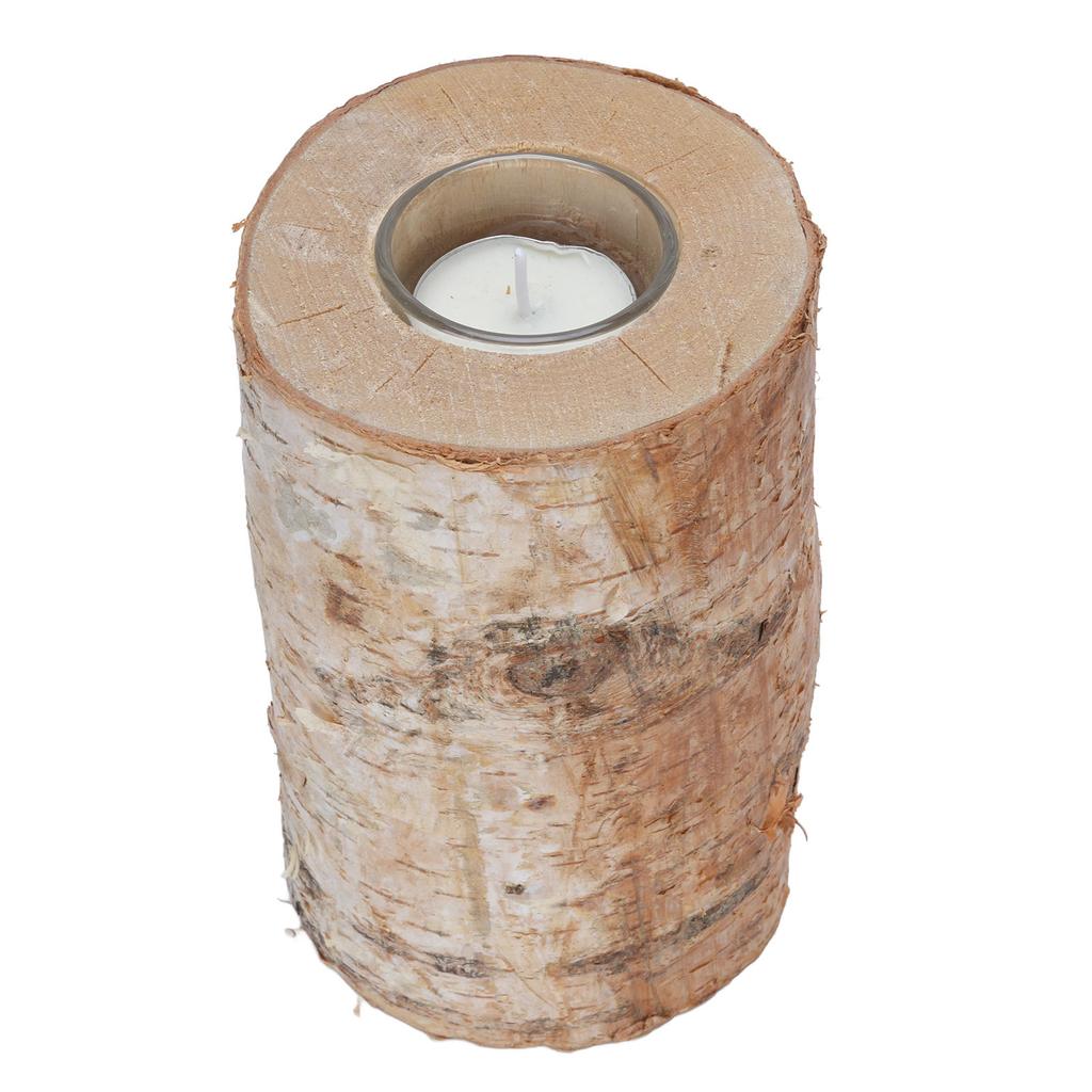 Suport de lumânare din lemn de 15 cm, suport decorativ pentru aromaterapie, suport pentru lumânări cu ciot pentru grădină și casă