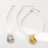 Ocean wind elegant pearl beaded conch pendant necklace, temperament summer marine life collarbone chain
