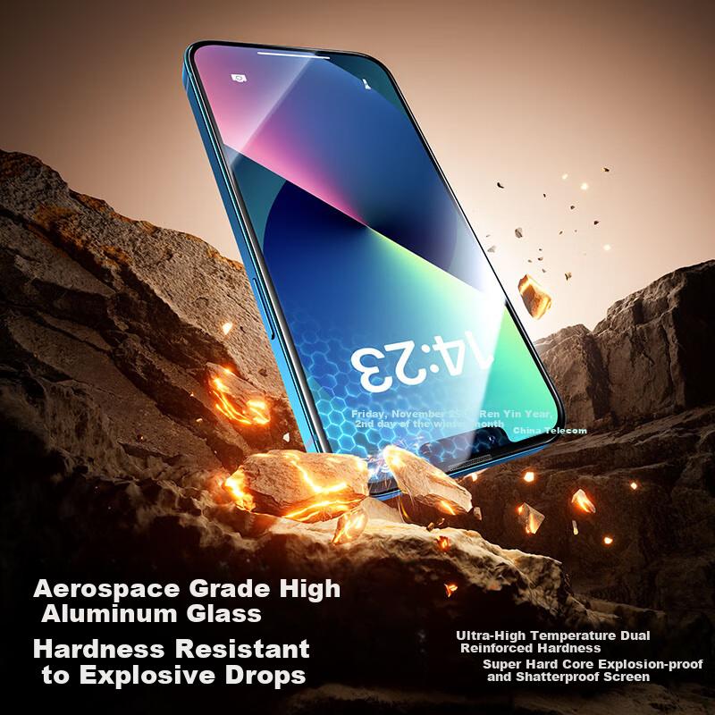 Tempered Glass Screen Protector for IPhone 14/13/13pro/16e, Full Coverage HD Anti-Explosion Quick Installation Bubble-Free Dust-Free 2-Pack