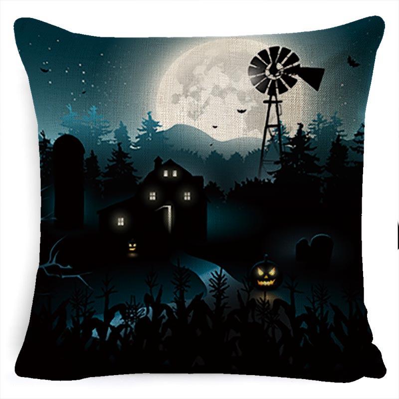 Halloween Pumpkin Horror Series Linen Pillow Cover Car Cushion Pillow