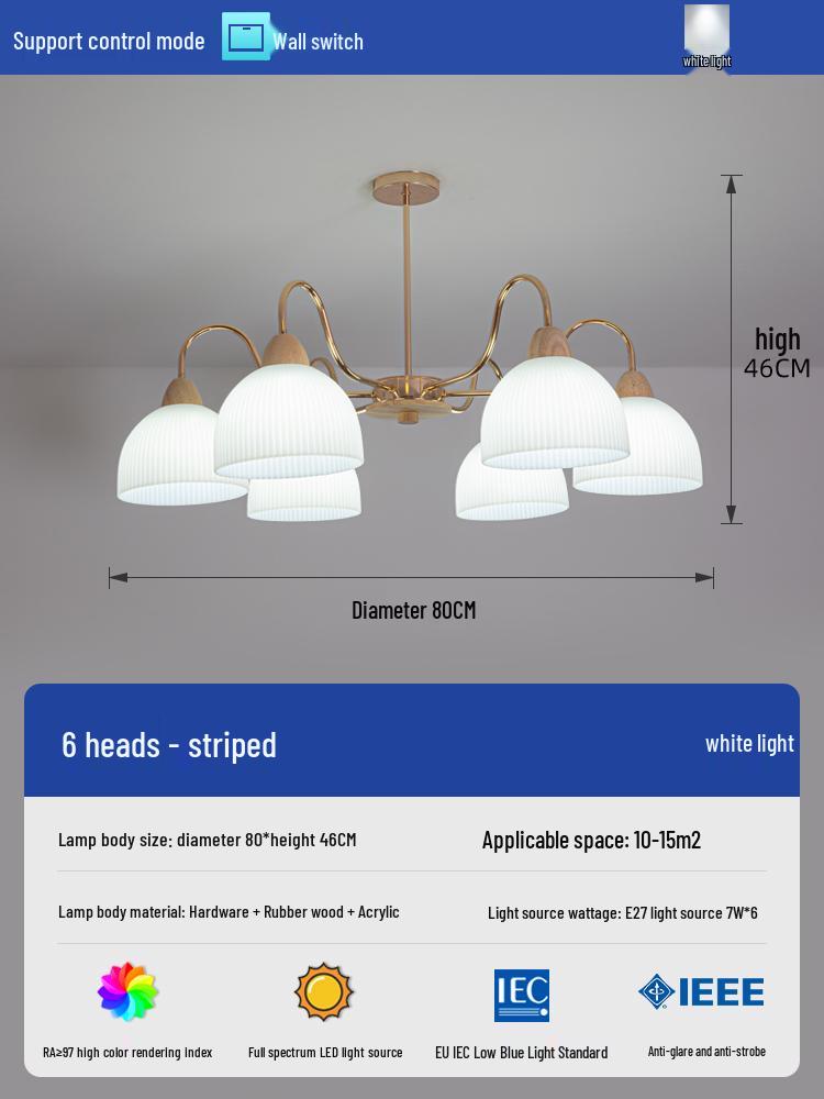 2025 Mid-Century Japanese Cream Solid Wood Chandelier for Living Room, Hall & Bedroom