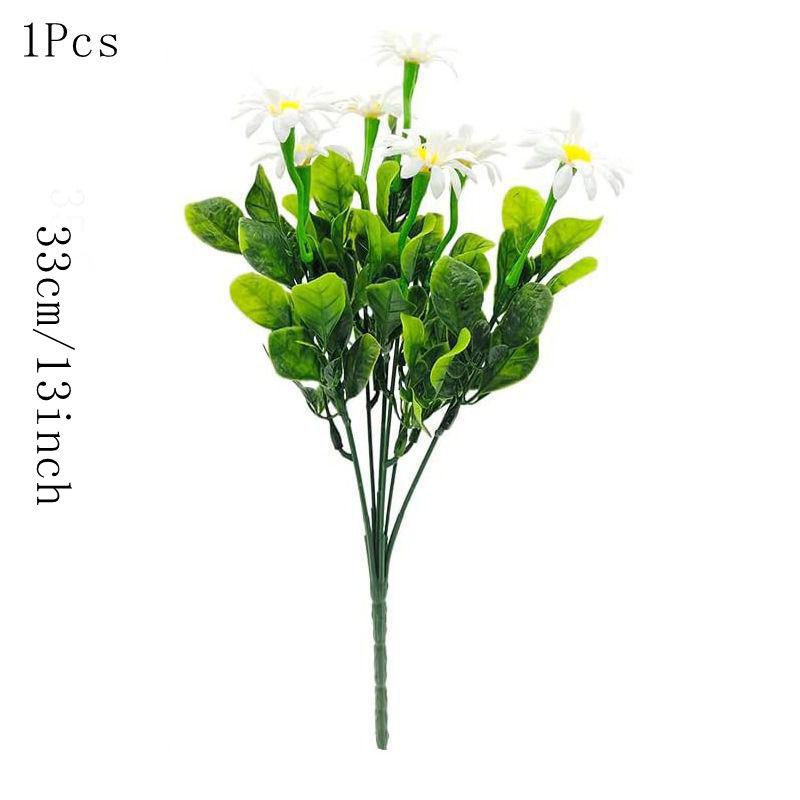 Bukiety Sztucznych Kwiatów Stokrotki 33cm Sztuczne Rośliny do Wystroju Domu Dekoracja Ogrodu Wesela Zewnętrzny Stół Wazon Kompozycja Kwiatowa
