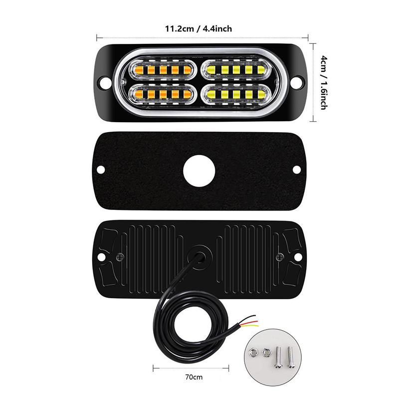 Universal 20Led Dc12-24V Warning Lights Beacon Emergency Hazard Marker Grille Lamp Bar Tow Truck Trailer Flashing Strobe Lamp