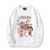 Retro cute cartoon Labubu printed loose round neck sweatshirt men's and women's winter new tops