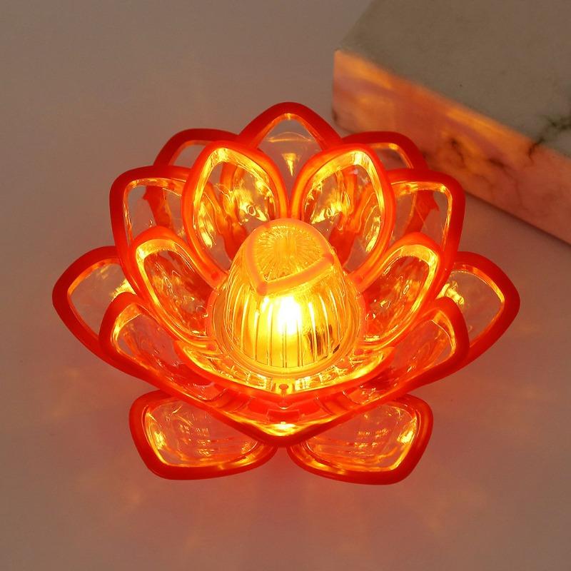 

Светодиодная электронная свеча Лотос Светильник Вечный Светильник Подношение Будде Подсвечник Праздничный Орнамент Атмосфера Ночной Светильник 1pc красный