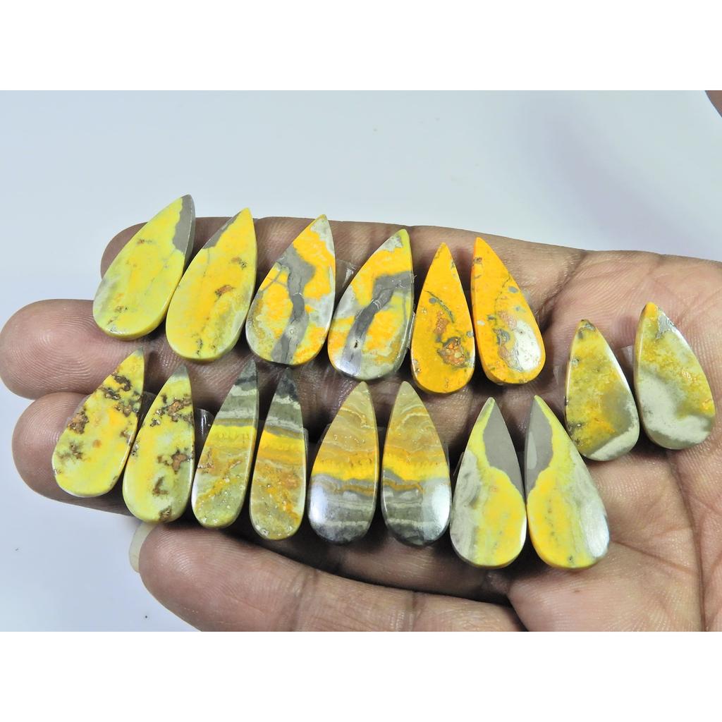 24-27 MM Natural Bumble Bee Jasper Pair Pear Cabochon Gemstone 08 Pair Lot C-754