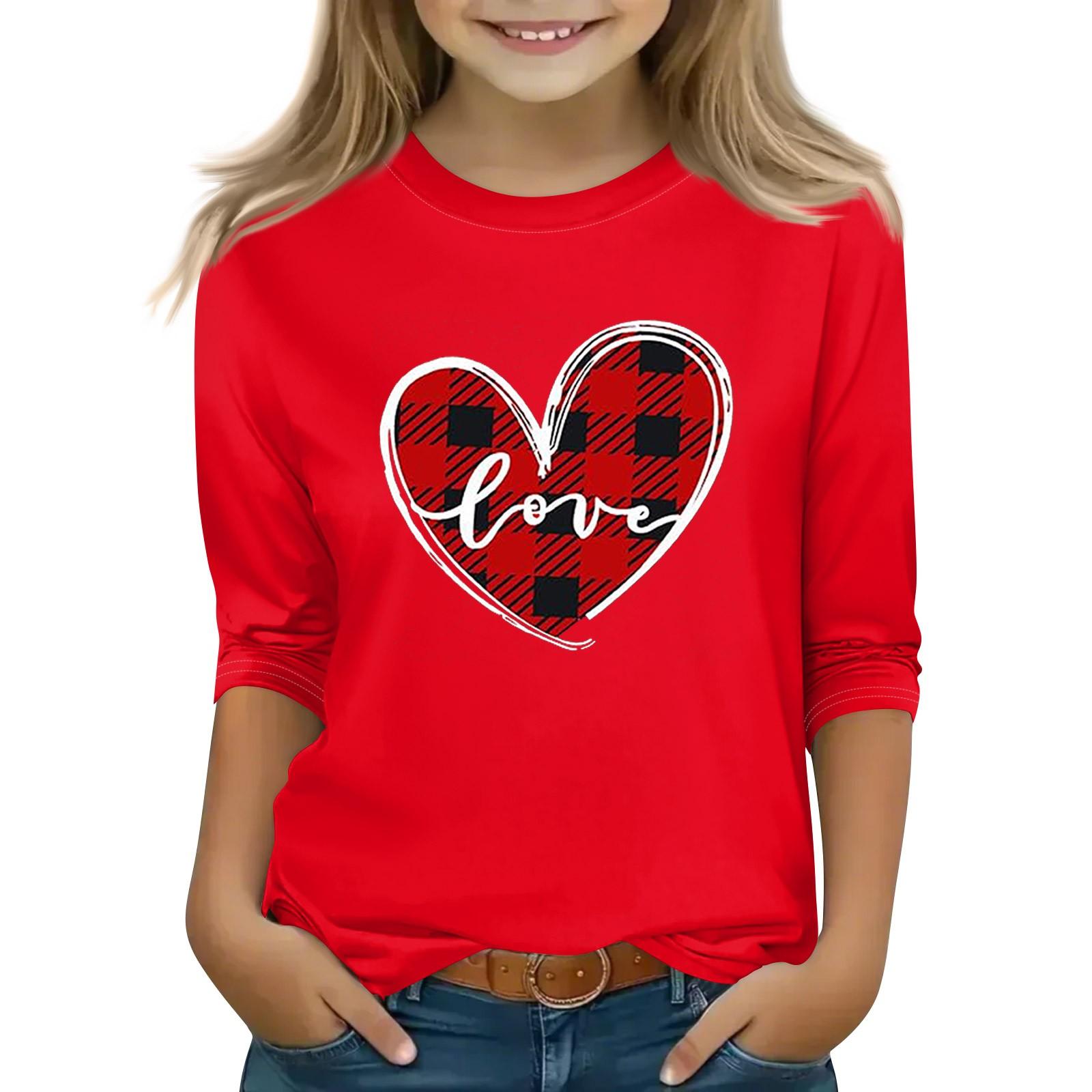 

Топы с принтом для девочек 5-16 лет с круглым вырезом и рукавами 3/4 Футболки Модные топы Наряды Футболки 140 чёрный