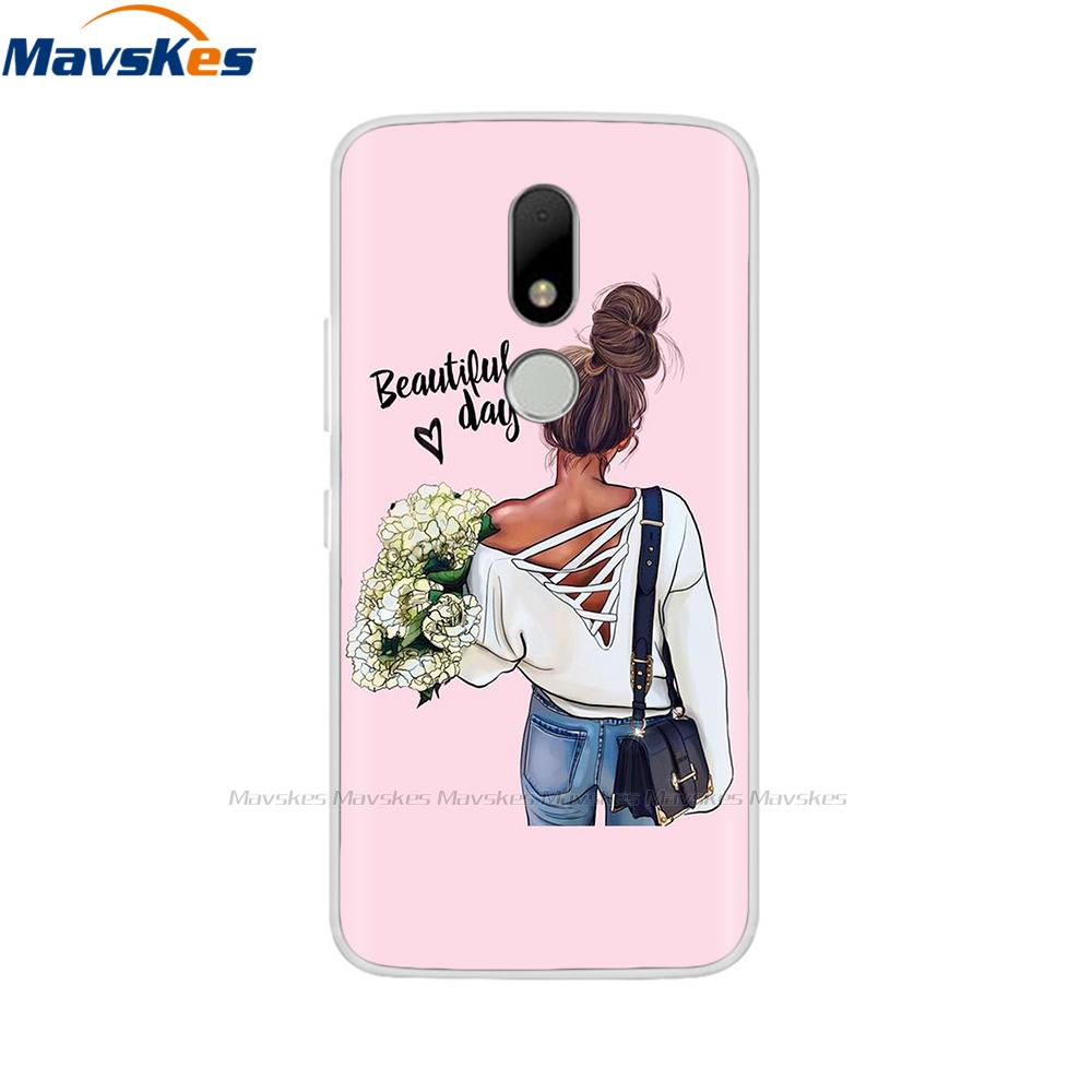 Soft TPU Case For Motorola Moto M Case XT1662 5.5inch Cute Cartoon Silicone Back Cover For Moto M Case XT1663 Phone Cases flower