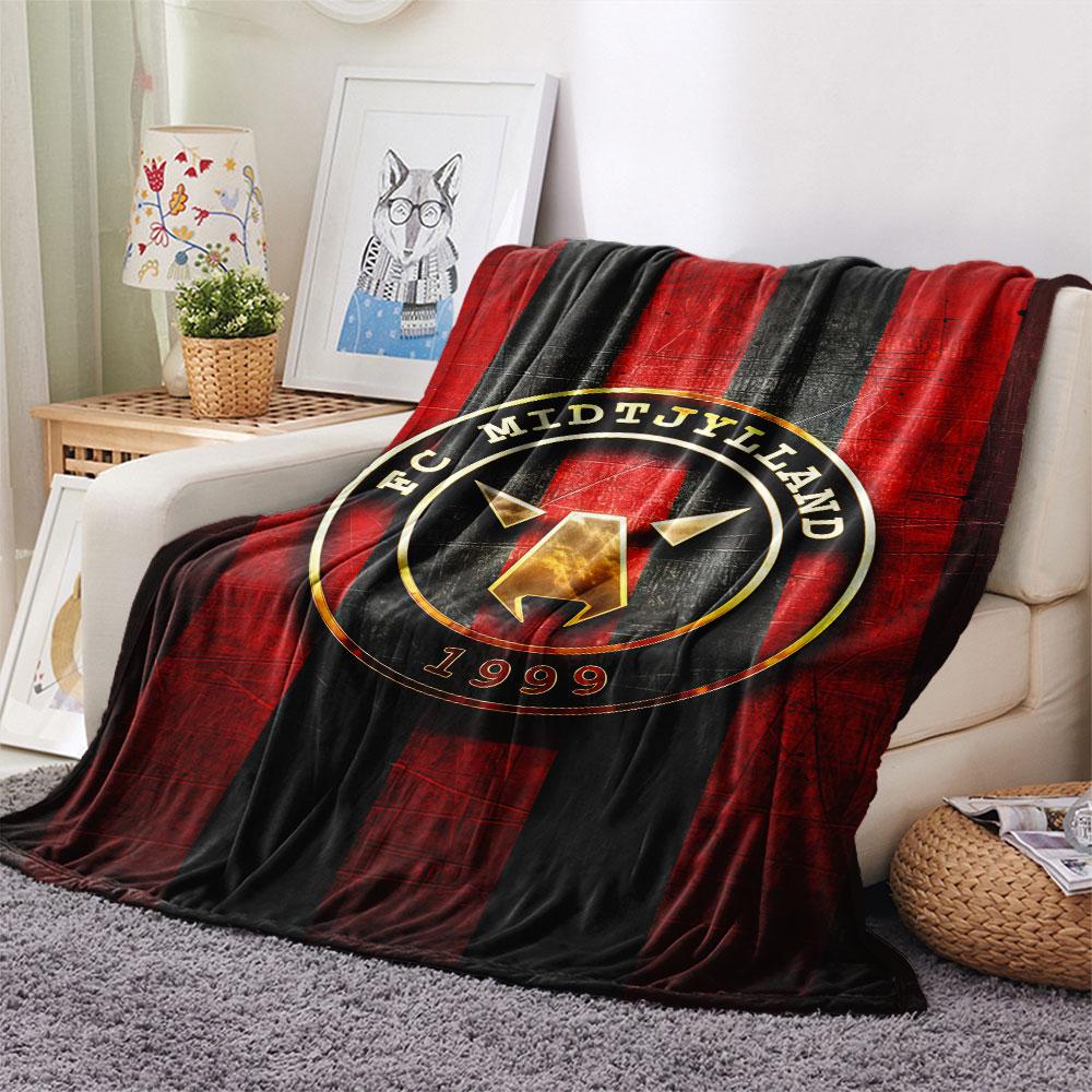 FC Midtjylland logo FlAannel Blanket, High quality Comfortable for All Seasons, Home Decor, Warmth and Comfort