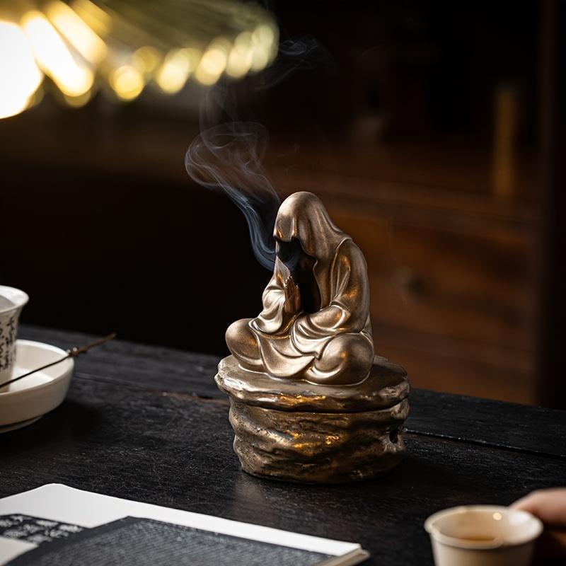 Beztvará meditace Buddhy Keramický mnich Držák na vonné tyčinky Hořák Domácí obývací pokoj Zahrada Čajovna Jógová místnost Zenová dekorace