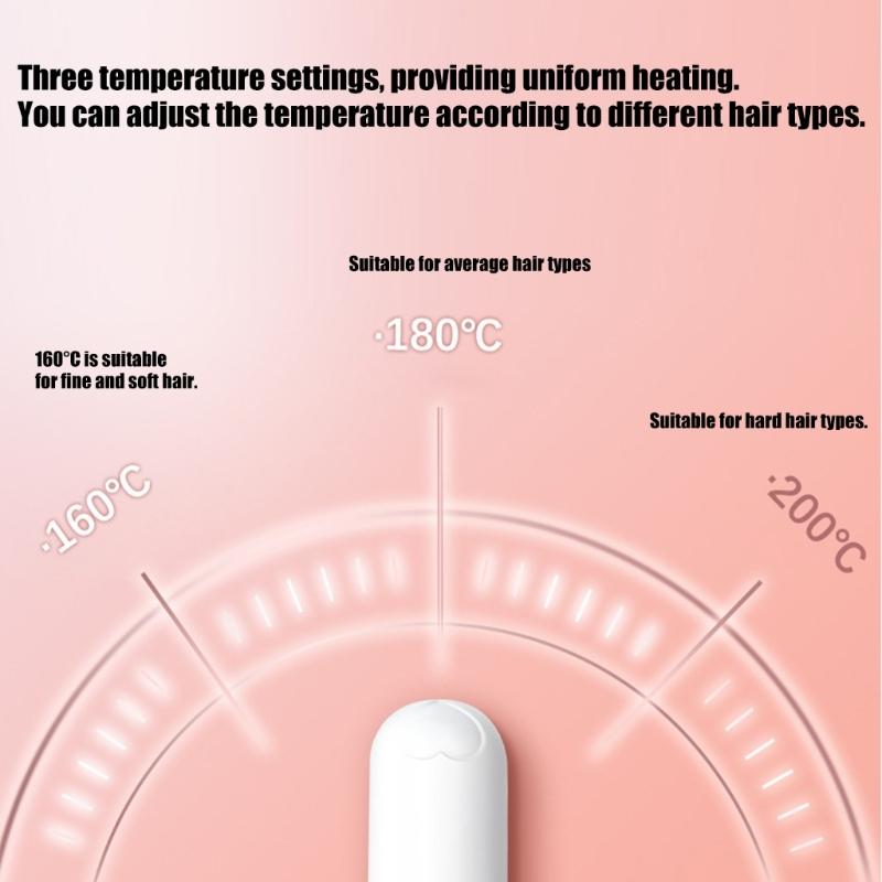 Portable Hair Styling Iron with Rapid Heating Technology Curling and Straightening for Various Hair Types ABS Texture