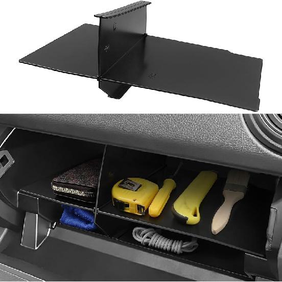YOJOJOCO Center Console Organizer Compatible With Hyundai -2025 2026 Elantra Accessories (NOT Fit Manual Hand Break Models) Black ABS Plastic