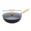 Household Frying Pan for Induction Cooker and Gas Stove, Flat Bottom Pan, Iron Wok