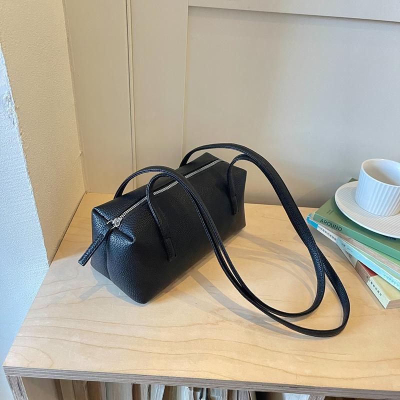 Solid Color Shoulder Bag Large Capacity Underarm Bag