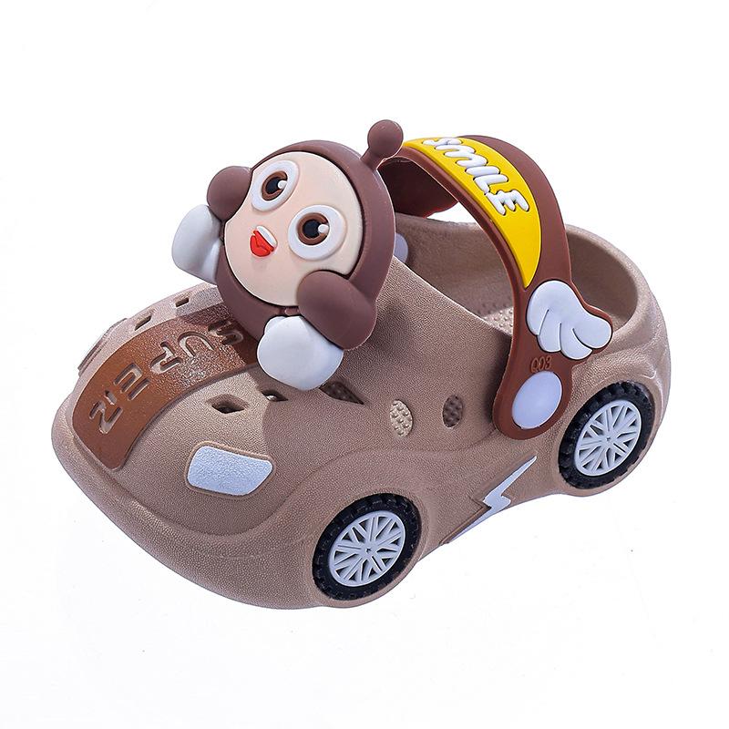 Children's Slippers Summer Girls Baby Car Shiny Light Indoor Soft Sole Non-Slip Sandals Boys Egg Cartoon Clog Shoes