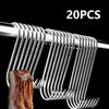 10PCS Stainless Steel S-shaped Hook Tool Butcher's Meat For Smoking Butchering Hunting Chicken BBQ Pork Sausage Bacon Grill Hook