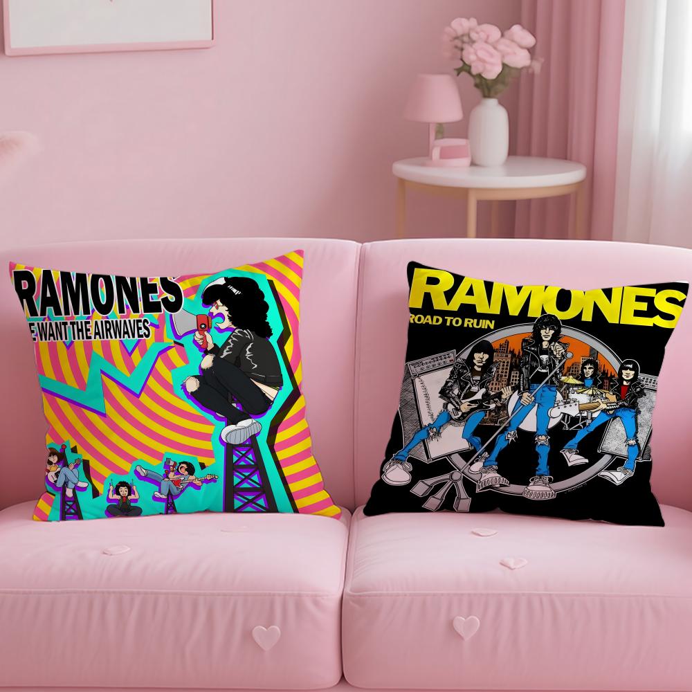 classic band Ramones Cushion Cover Soft & Easy-Wash Pillow Case – Versatile for Couch, Bed, Travel and Office