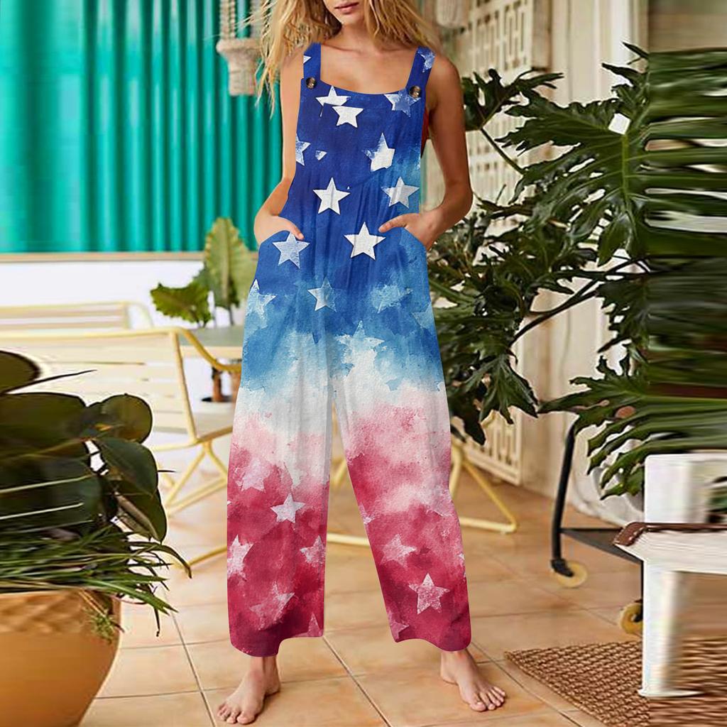Women's Casual Pants Sleeveless Day Printed Cotton Pants