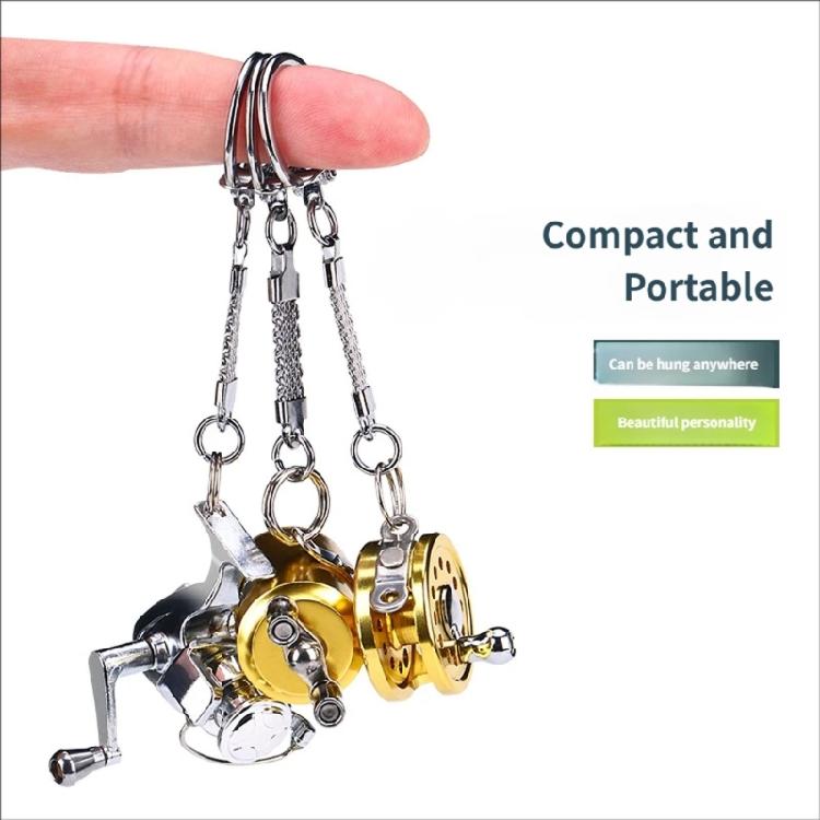 Small And Lightweight Fish Reel Keychain Pendant High Quality Aluminum Keyrings Perfect For Adventurers And Style Lovers