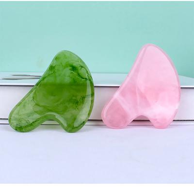 Naturstein Jade Gouache Schaber Rosenquarz Gesichts-Gua Sha Werkzeuge Für Nackenmassage - Gesichtslifting Faltenentferner