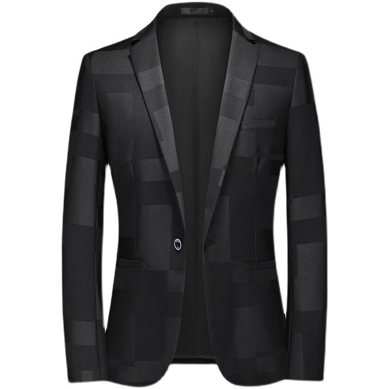 Men Spring  Business Social Suit Jacket  Men's Single Breasted Thin Male Jacquard Blazers Coats