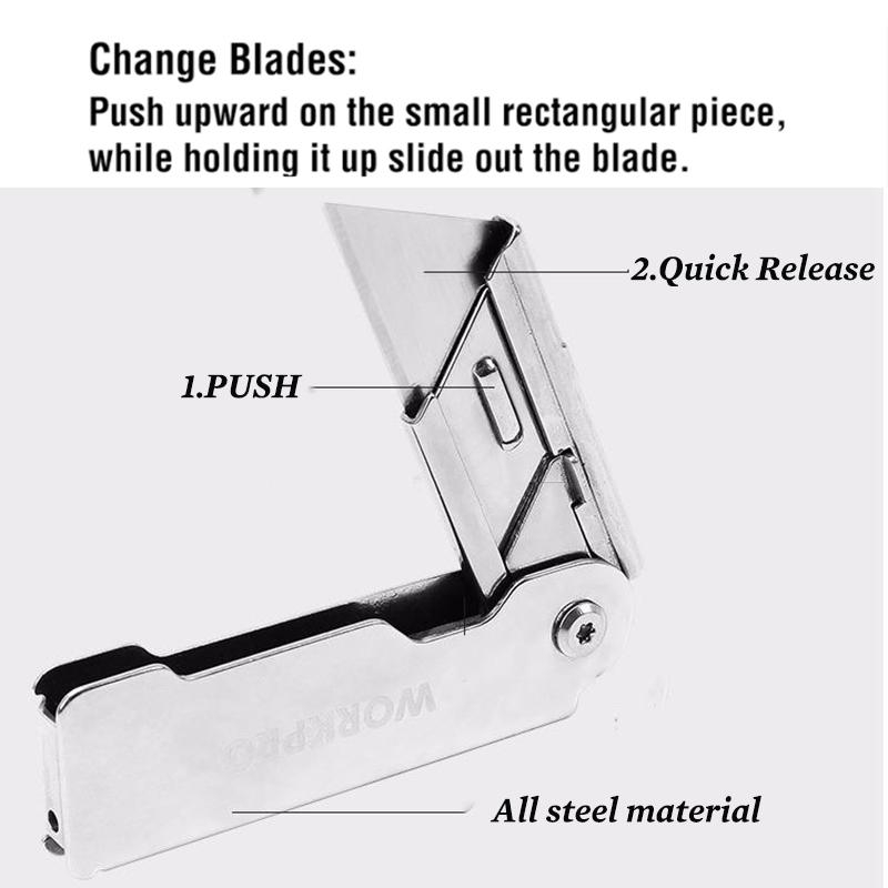 Mini Folding Utility Knife Set Quick Change Pocket Utility Knife with Belt Clip Blade Knife for Cutting Box Paper EDC Tool
