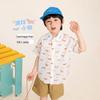 LUSON Boys' Cartoon Print Short Sleeve Shirt