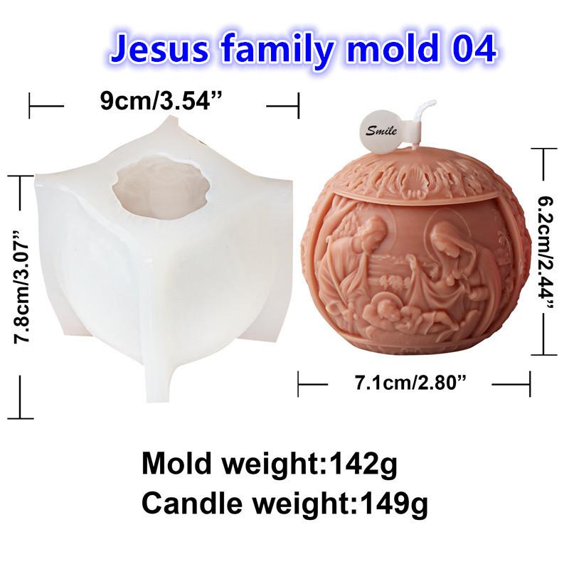 

Religious Praying Holy Virgin Mary Sculpture Casting Mold DIY Jesus Family Candle Silicone Mold Gypsum Resin Art Home Decor