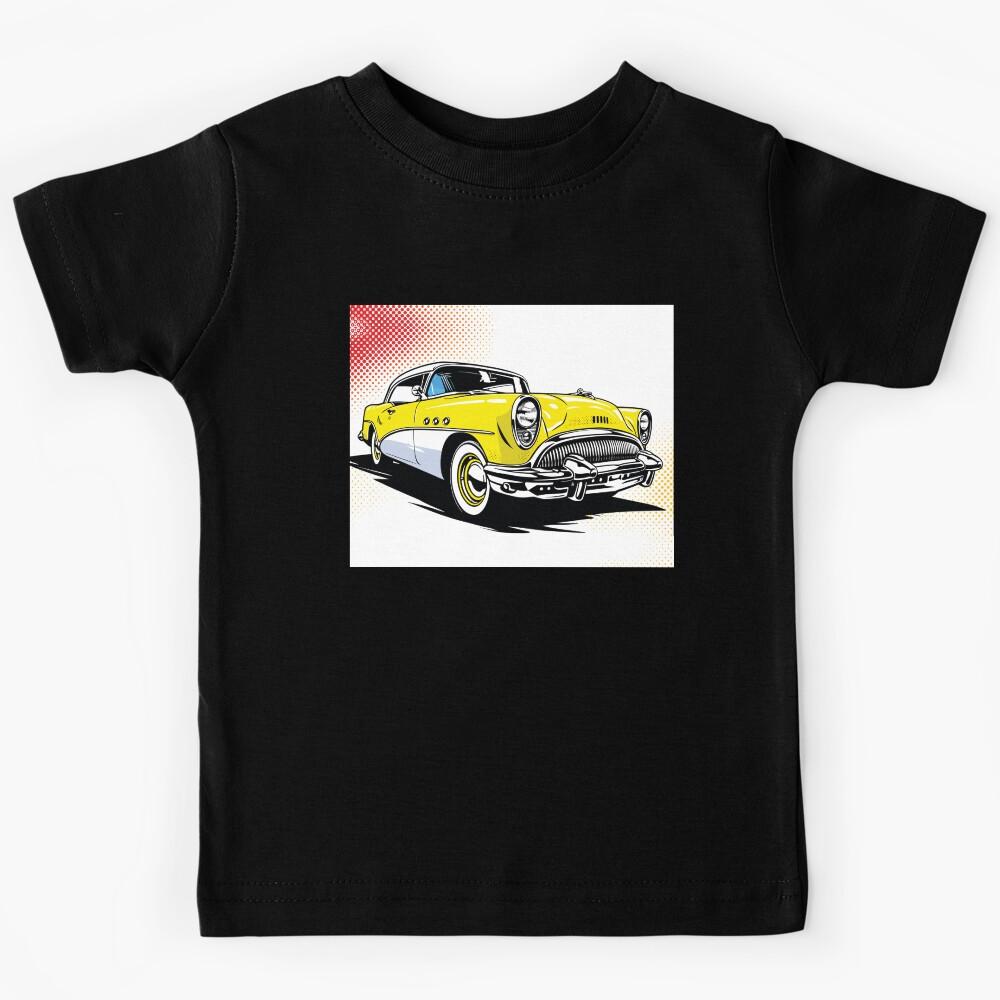 Yellow Classic Roadster Pop Art Illustration Kids T-Shirt 150