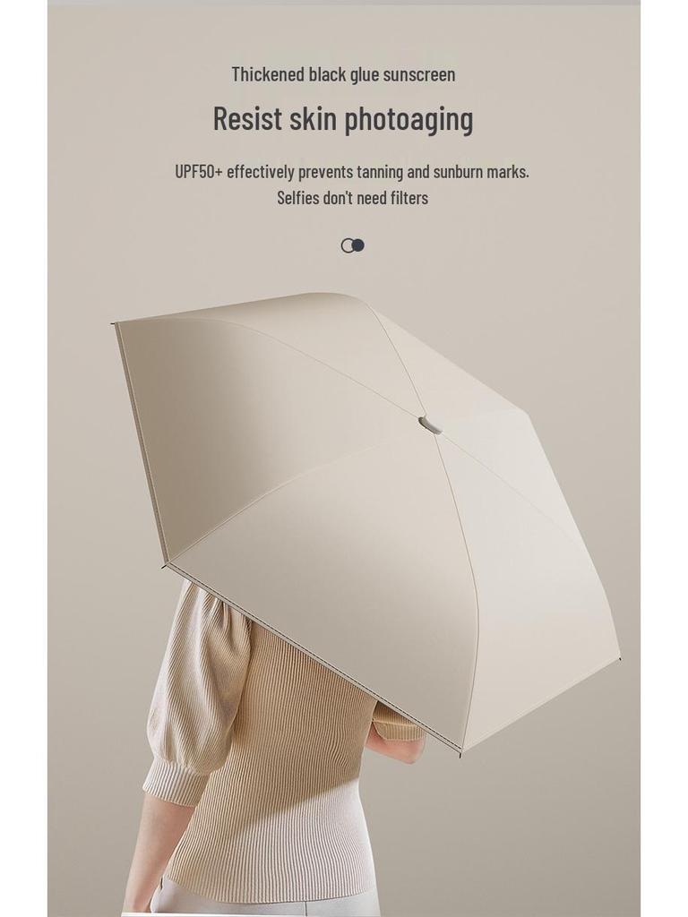 Compact Five-Fold Mini Umbrella: Portable Sun & Rain Shade with UV Protection
