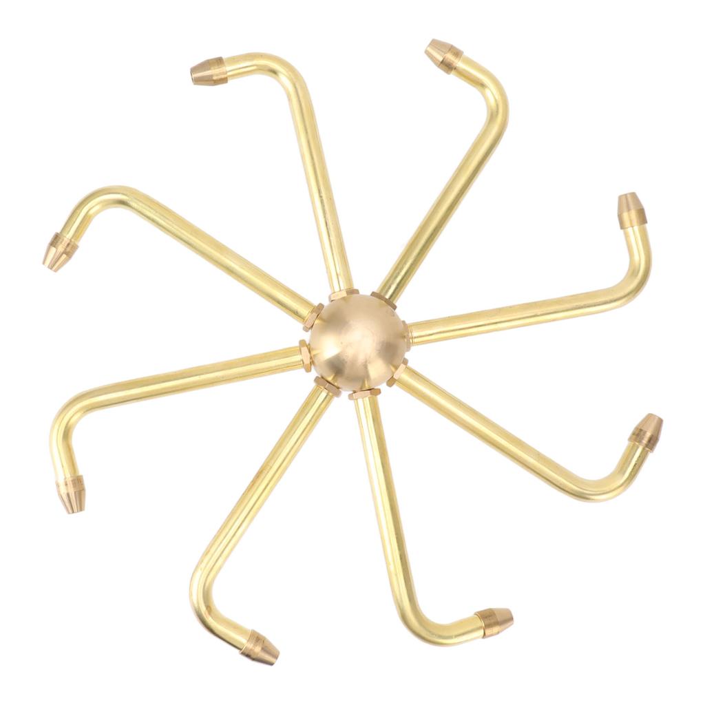 8 Holes Fountain Nozzles Brass Windmill Rotating Fountain Water Spray Head for Rockery Fish Pond