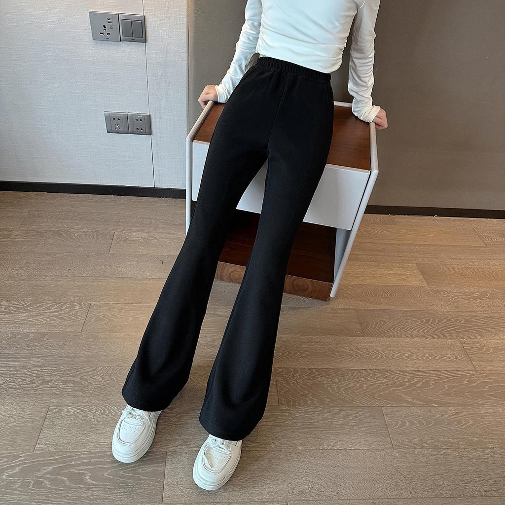 2025 Autumn/Winter Fashionable Elastic Flared Pants for Girls