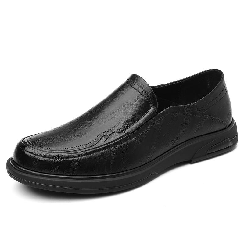 Wenzhou Leather Shoes Men's 2025 Spring New Casual Leather Shoes Lazy One Pedal Middle-aged Loafers Tide